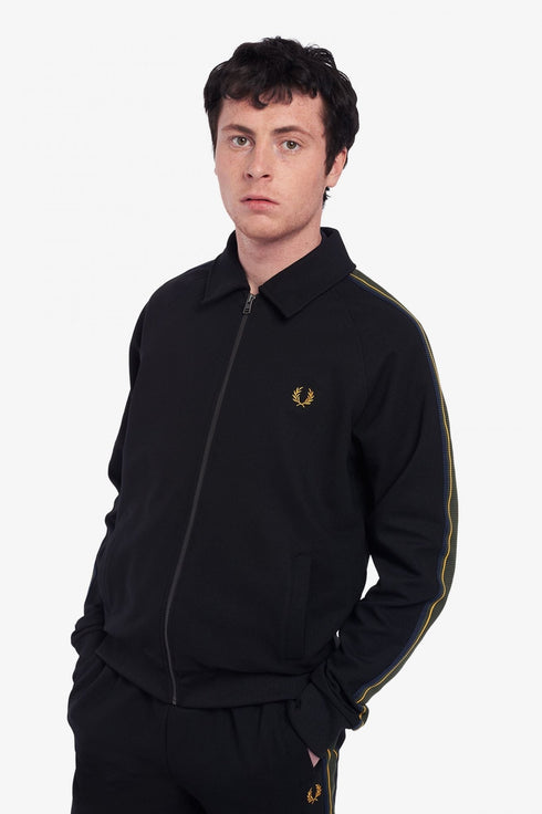 Felpa Uomo in tricot a righe Nero FRED PERRY- Francavilla Moda